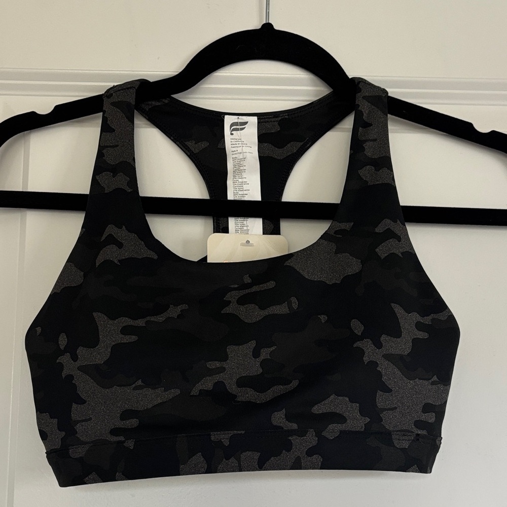 Fabletics Black Camo Sports Bra